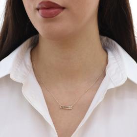 Κολιέ με Λευκά Ζιργκόν Χρυσός Κ14 SKU-69616