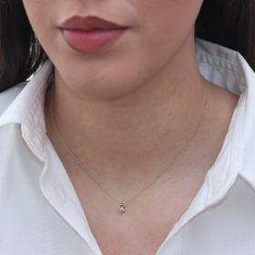 Κολιέ Μονόπετρο Λευκόχρυσος Κ18 με Διαμάντι SKU-69982