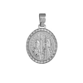 Φυλαχτό Παναγία Διπλής Όψεως Λευκόχρυσος Κ9 SKU-69664