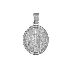 Φυλαχτό Παναγία Διπλής Όψεως Λευκόχρυσος Κ9 SKU-69667