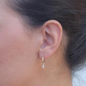 Σκουλαρίκια Κρίκοι Χρυσός Κ9 με Ζιργκόν SKU-69484