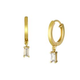 Σκουλαρίκια Κρίκοι Χρυσός Κ9 με Ζιργκόν SKU-69484