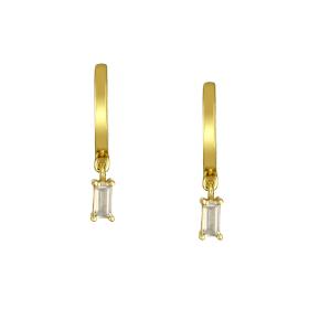 Σκουλαρίκια Κρίκοι Χρυσός Κ9 με Ζιργκόν SKU-69484