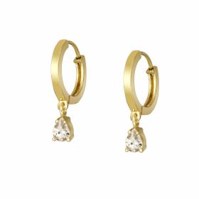 Σκουλαρίκια Δάκρυ Χρυσός K9 με Ζιργκόν SKU-69490