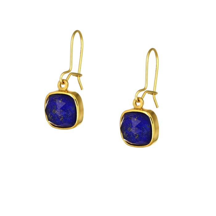SKU-69531 / Σκουλαρίκια Κρεμαστά Ασήμι 925° με Lapis Lazuli