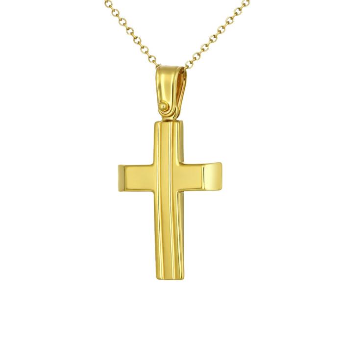 Κλασικός Σταυρός Χρυσός K9 SKU-69730