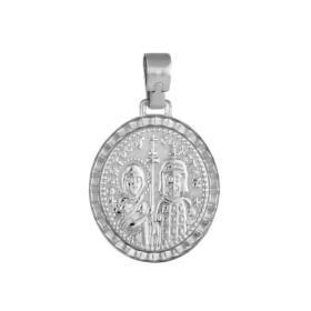 Φυλαχτό Ιησούς Διπλής Όψεως Λευκόχρυσος Κ9 SKU-69670