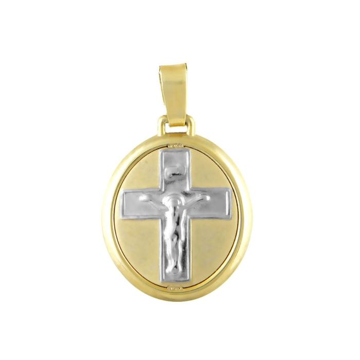 Φυλαχτό Ιησούς Λευκόχρυσος & Χρυσός Κ9 SKU-69672