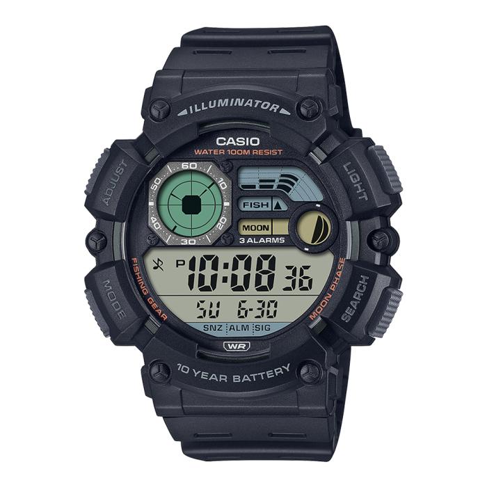 SKU-70542 / CASIO Collection Dual Time Chronograph Black Rubber Strap