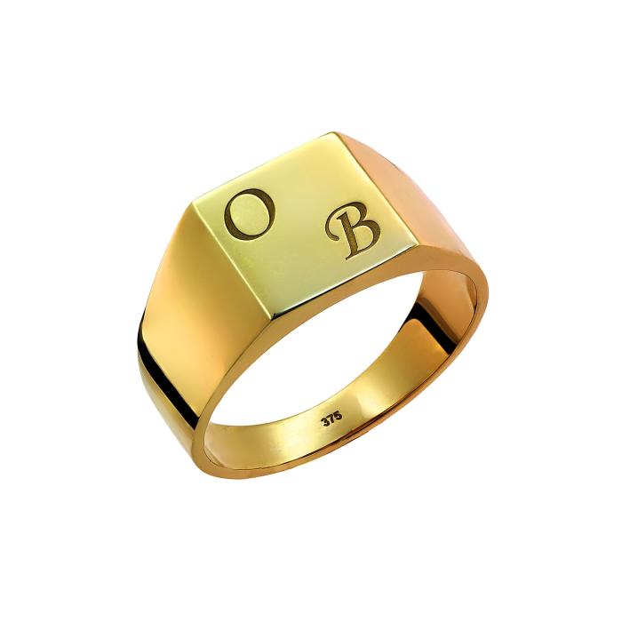 SKU-70265 / Ανδρικό Δαχτυλίδι με Μονογράμματα Χρυσός Κ9