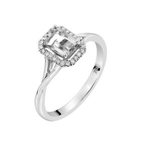 Δαχτυλίδι Ροζέτα με Μοϊσανίτη & Διαμάντια Λευκόχρυσος Κ18 SKU-70513