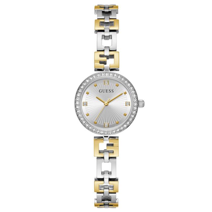 SKU-70995 / GUESS Lady G Crystals Silver Dial Two Tone Bracelet