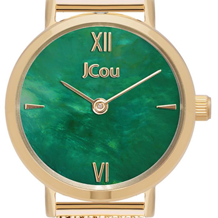 JCOU Amourette Gold Bracelet MOP Green Dial