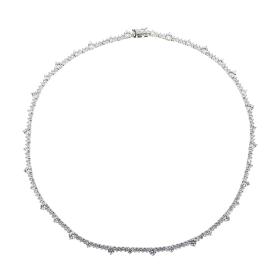 Κολιέ με Λευκά Ζιργκόν Ασήμι 925° SKU-70706