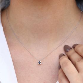 Κολιέ Μονόπετρο με Μαύρο Διαμάντι Χρυσός Κ18 SKU-70867