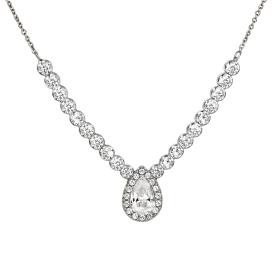 Κολιέ Ροζέτα Δάκρυ Λευκόχρυσος K9 με Λευκά Ζιργκόν SKU-70007