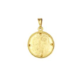 Κωνσταντινάτο Διπλής Όψεως Χρυσός Κ9 με Ζιργκόν SKU-70238