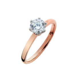 Μονόπετρο με Lab Grown Diamond Λευκόχρυσος & Ροζ Χρυσός Κ18 SKU-70149