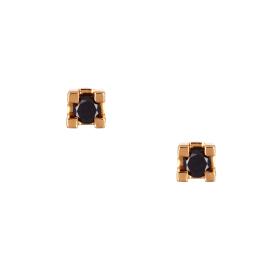 Σκουλαρίκια με Μαύρα Διαμάντια Ροζ Χρυσός Κ18 SKU-70903