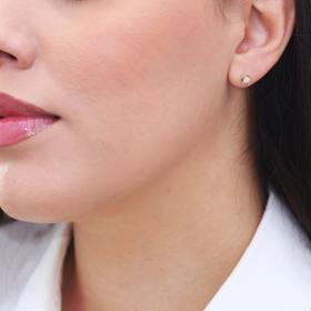 Σκουλαρίκια Μονόπετρα Λευκόχρυσος Κ18 με Διαμάντια SKU-70880