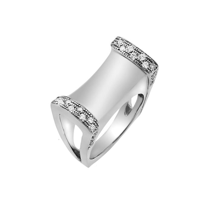 Δαχτυλίδι Λευκόχρυσος Κ18 με Διαμάντια SKU-71801