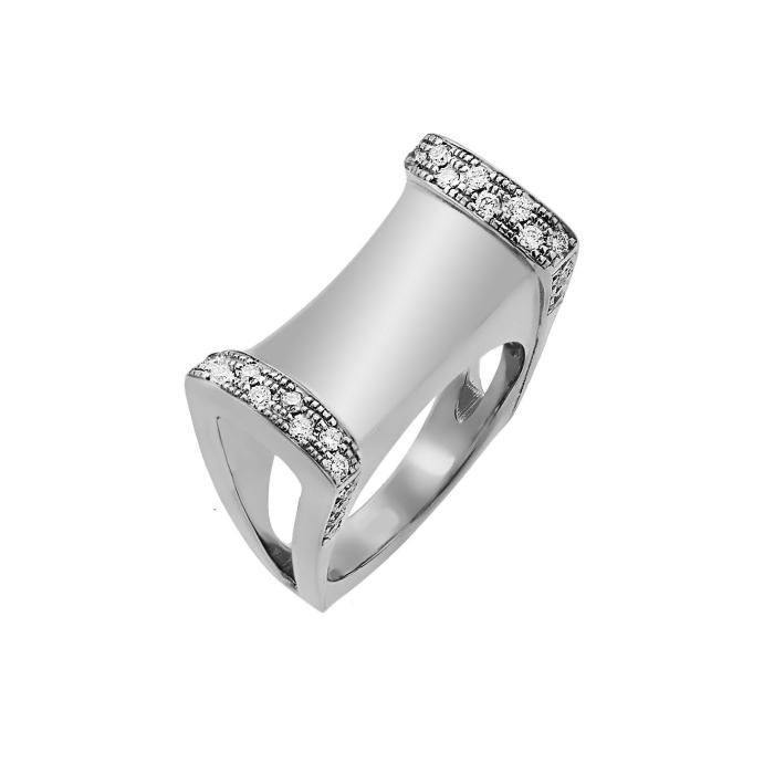 SKU-71801 / Δαχτυλίδι Λευκόχρυσος Κ18 με Διαμάντια