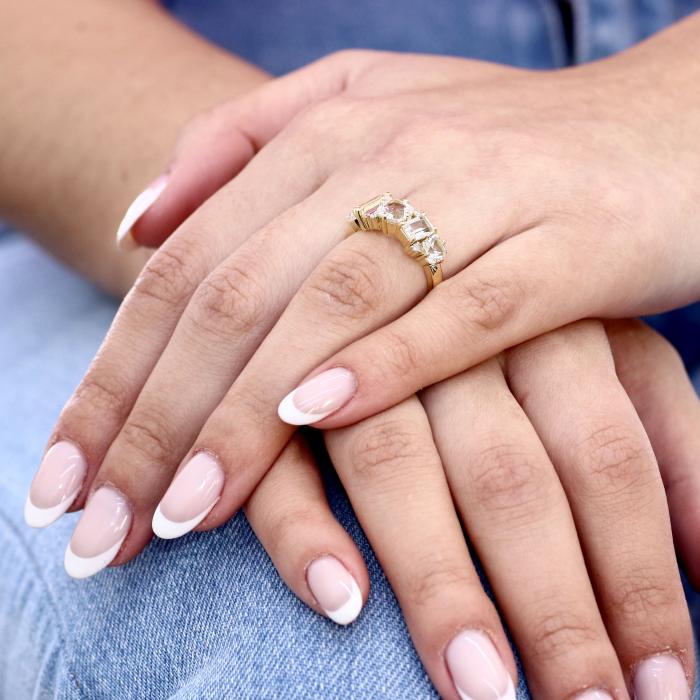 Δαχτυλίδι με Διαμάντια & White Topaz Χρυσός Κ18 SKU-71038