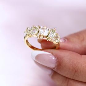 Δαχτυλίδι με Διαμάντια & White Topaz Χρυσός Κ18 SKU-71038