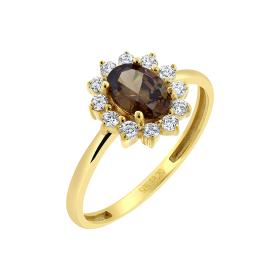 Δαχτυλίδι Ροζέτα με Ζιργκόν Χρυσός Κ14 SKU-71437