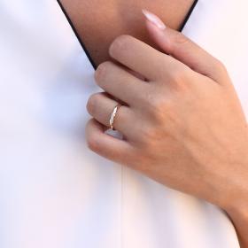 Δαχτυλίδι Σειρέ με Λευκά Ζιργκόν Χρυσός Κ14 SKU-71942