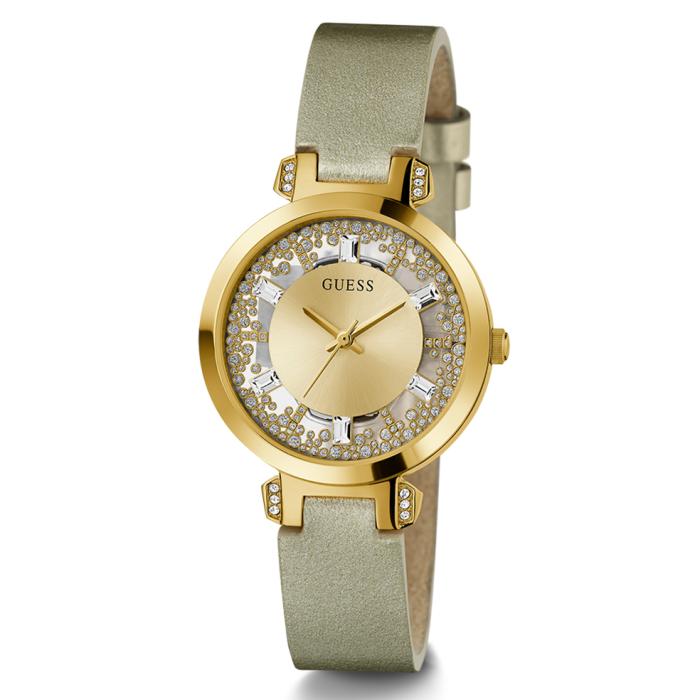 SKU-71000 / GUESS Crystals Clear Gold Leather Strap