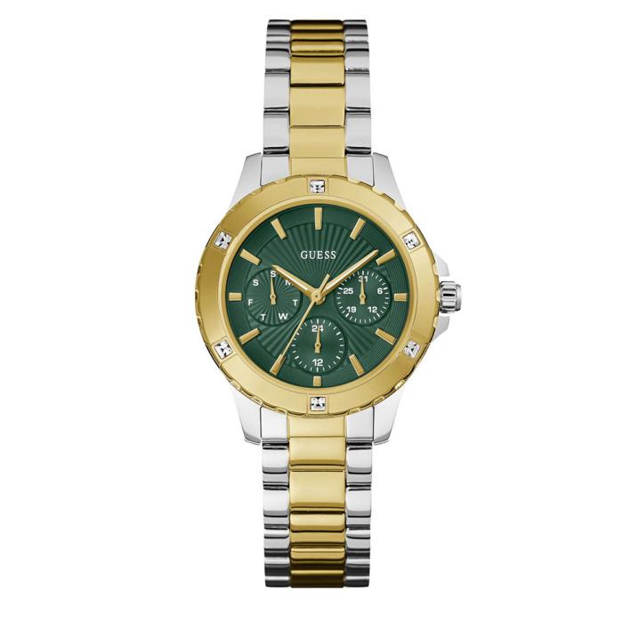 SKU-71366 / GUESS Mist Crystals Two Tone Bracelet Green Dial