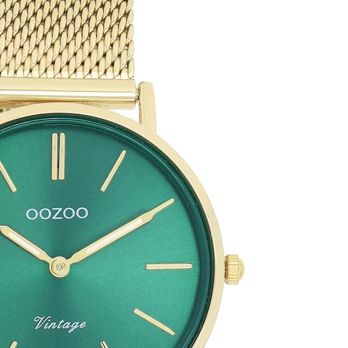 SKU-71347 / OOZOO Vintage Gold Metal Bracelet Green Dial