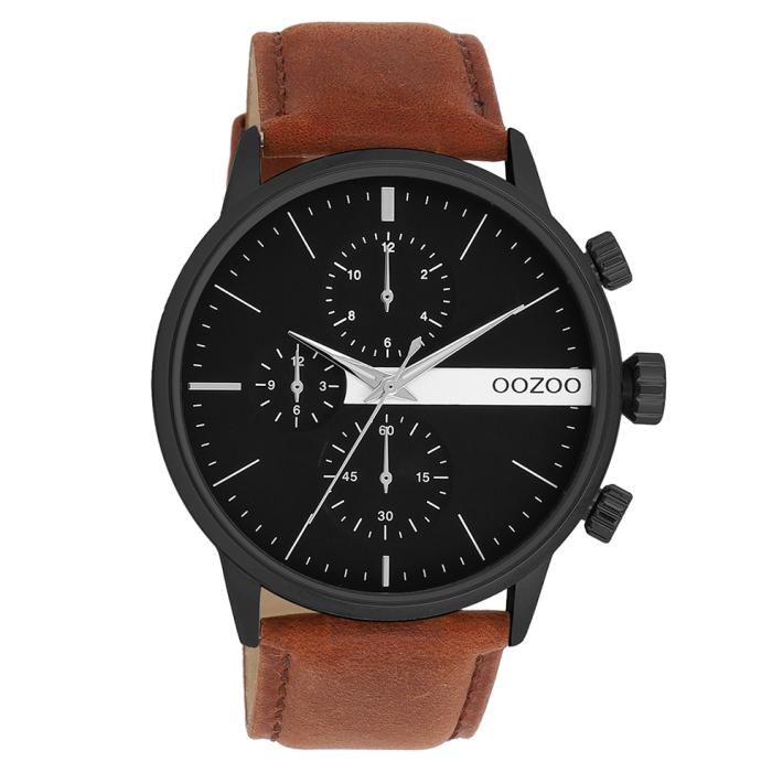 SKU-71872 / OOZOO Timepieces Brown Leather Strap Black Dial