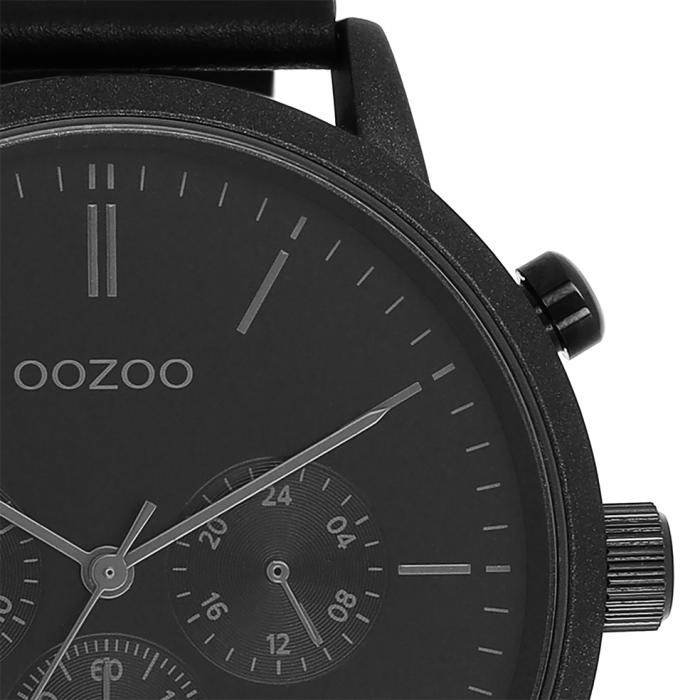 OOZOO Timepieces Black Leather Strap Black Dial
