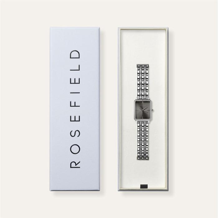 SKU-71109 / ROSEFIELD The Octagon Grey Dial Silver Bracelet