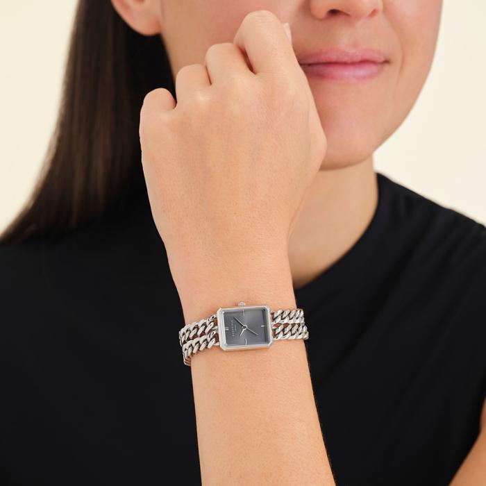 ROSEFIELD The Octagon XS Silver Stainless Steel Bracelet