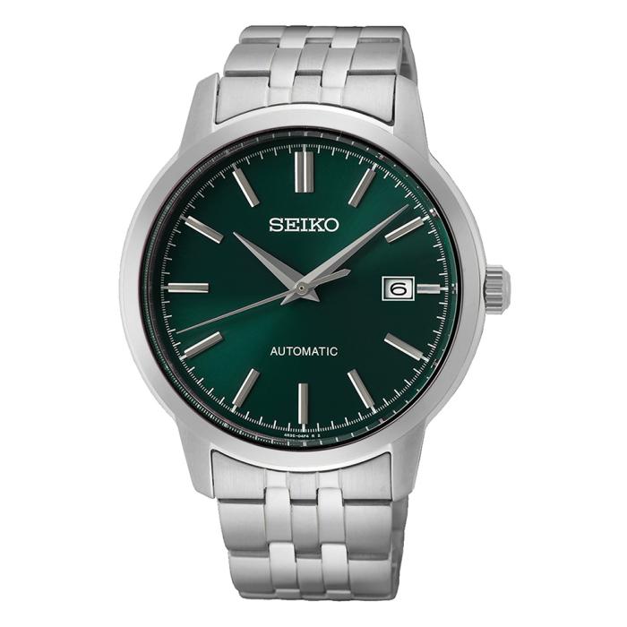 SKU-71534 / SEIKO Essential Time Automatic Silver Bracelet Green Dial