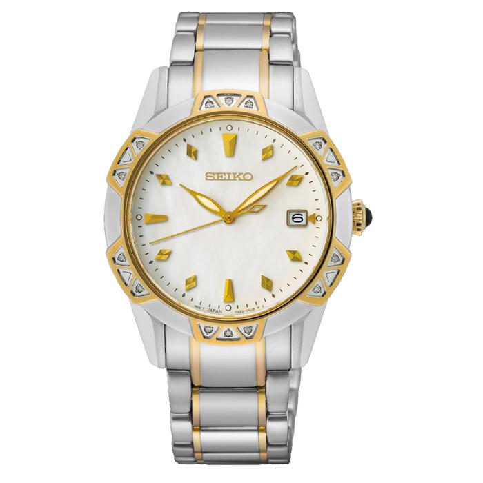 SKU-71539 / SEIKO Conceptual Crystal Two Tone Bracelet Mother of Pearl Dial