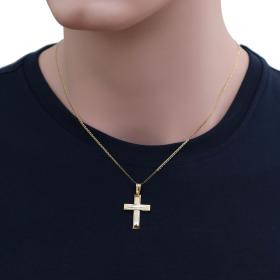 Σταυρός Λευκόχρυσος & Χρυσός Κ14 SKU-71080