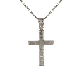 Σταυρός με Σαγρέ Φινίρισμα Χρυσός Κ14 SKU-71064