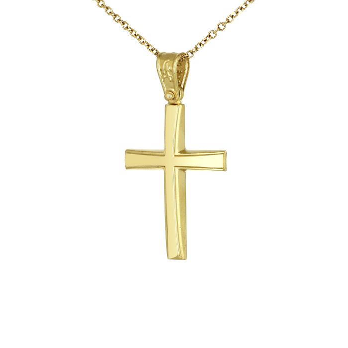 Σταυρός Βάπτισης Αγοριού Χρυσός K14 SKU-71077