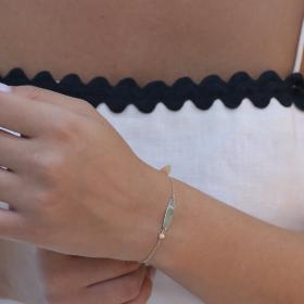 Ταυτότητα Παιδική με Rose Quartz Χρυσός Κ9 SKU-71803