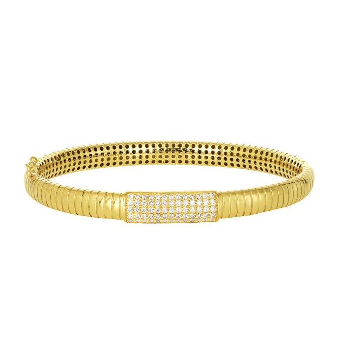 Βραχιόλι Χειροπέδα Χρυσός Κ18 με Διαμάντια SKU-72677