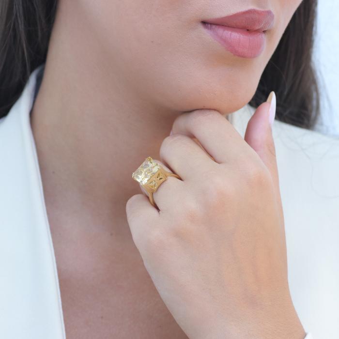 Δαχτυλίδι με Citrine Χρυσός Κ18 SKU-72759