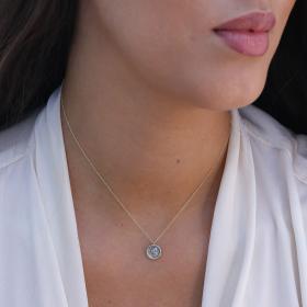 Κολιέ με Αρχαιοελληνική Προτομή Ασήμι 925° & Χρυσός Κ14 SKU-72602