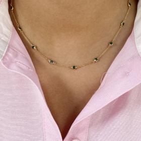 Κολιέ με Κρύσταλλα Swarovski Χρυσός Κ14 SKU-72412