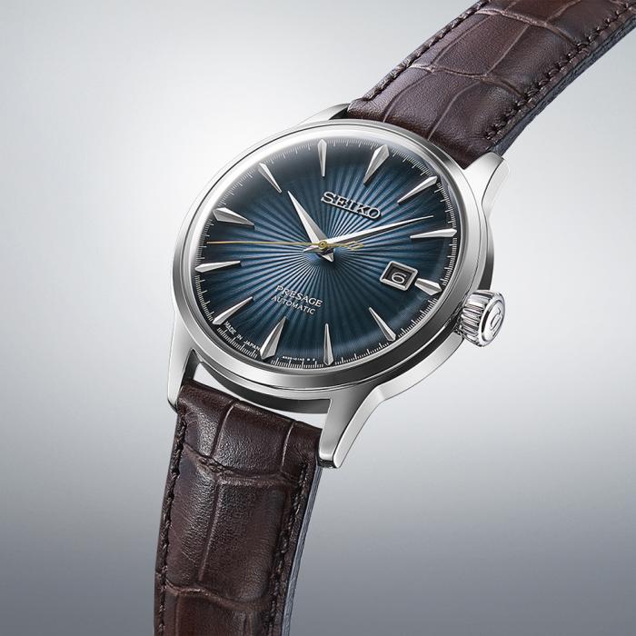 SEIKO Presage Automatic Midnight Blue Moon' Cocktail Time Blue Dial