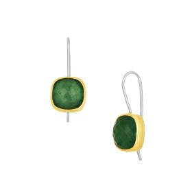 Σκουλαρίκια Ασήμι 925° & Χρυσός Κ14 με Quartz Aventurine SKU-72257