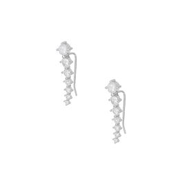 Σκουλαρίκια Κρεμαστά με Λευκά Ζιργκόν Ασήμι 925° SKU-72339